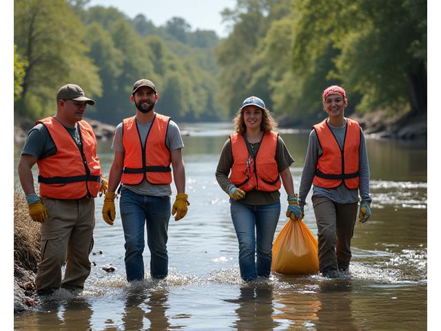 Umwelt Cleanup Aktion Fluss Säuberung